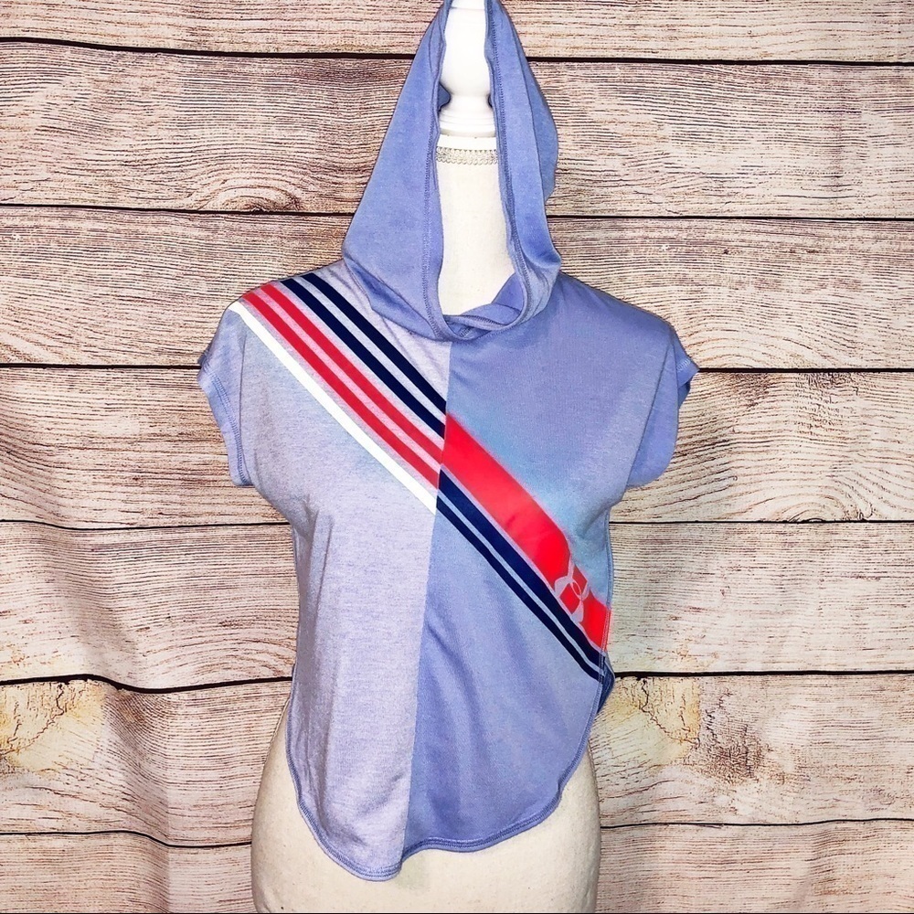 Under Armour Purple and Blue Threadborne Hodded Shirt Size M